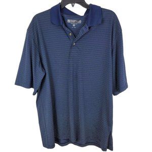 Pebble Beach Navy Stripe Golf polo Shirt XL